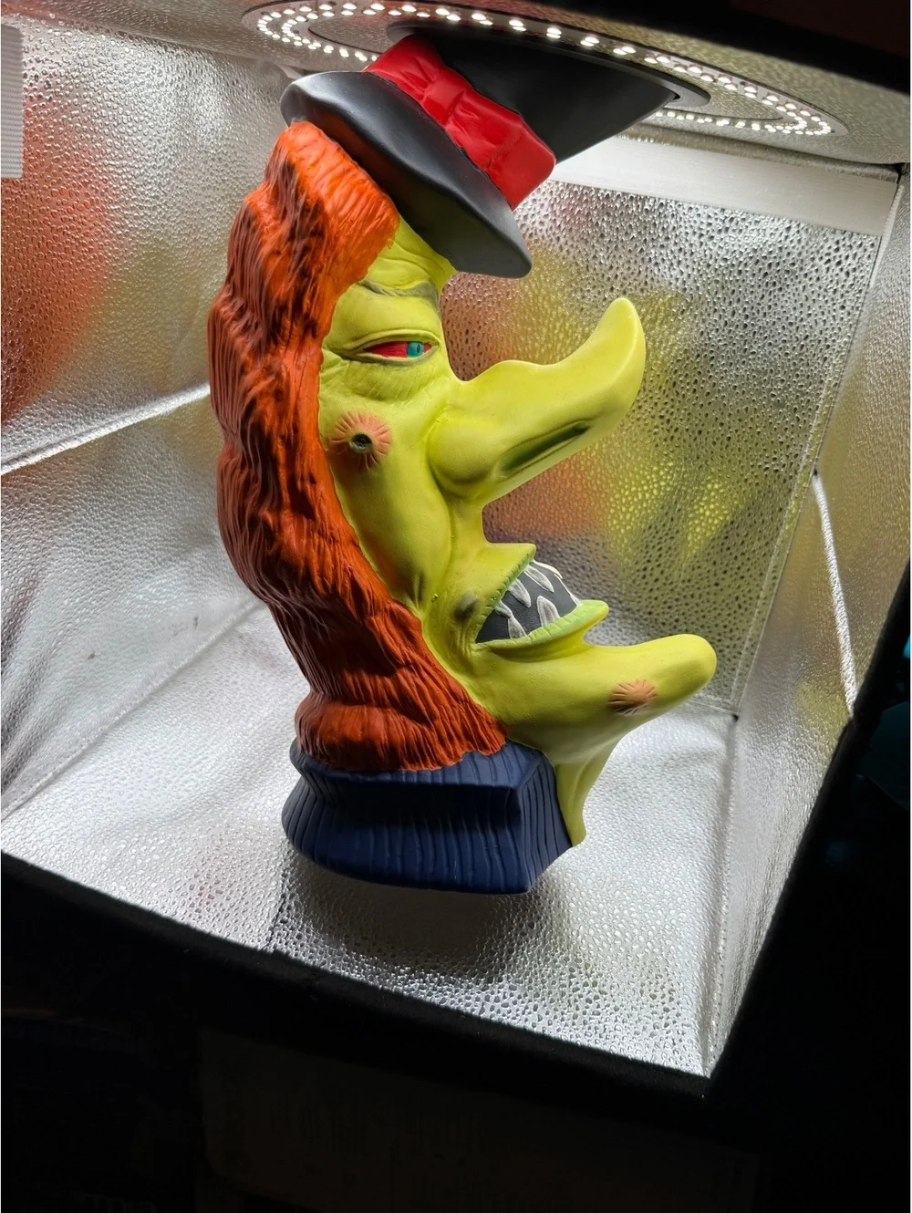Vintage Witch Head Halloween Decoration with Top Hat